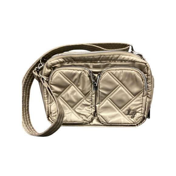 NWOT Lug Crossbody Women’s One Size Nylon Multiple Compartments Gold-Brown - Picture 1 of 10